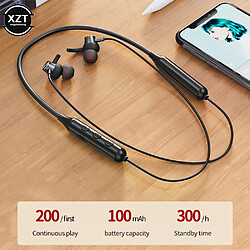 Écouteurs Bluetooth magnétiques - Noir