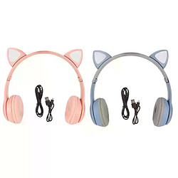 Casque Bluetooth pliable LED - Noir