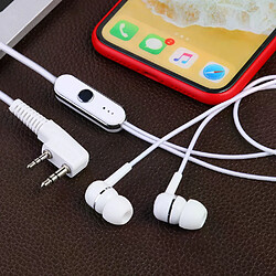 Écouteurs Baofeng UV-5R - Blanc Écouteurs intra-auriculaires - micro intégré - Bluetooth - télécommande - pour téléphonie