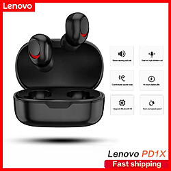Lenovo PD1X - Noir Écouteurs intra-auriculaires - Bluetooth - micro intégré - réduction de bruit - contrôle du volume