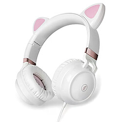 Casque oreille de chat filaire - Blanc