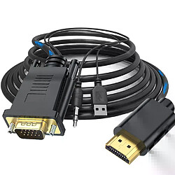 Câble VGA vers HDMI avec Audio 1080p