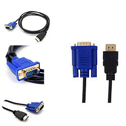 Câble HDMI vers VGA avec adaptateur audio - 1 M/10 M - 1080P HD