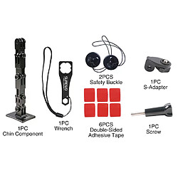 Fixation de casque moto - - Rotation 180° - Compatible Gopro10/9/8 Support menton casque - Alliage d'aluminium - Antidérapant - Compatible divers accessoires