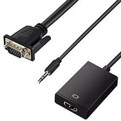 Adaptateur VGA à HDMI 1080P - Noir