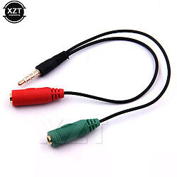 Séparateur stéréo 3.5mm pour casque avec microphone Séparateur audio - 3.5 mm - Compatible smartphones/PC - Microphone intégré