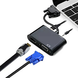 Adaptateur VGA vers HDMI 3 en 1 avec audio