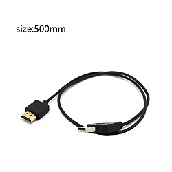 Câble HDMI à USB Mâle pour Tablette Caméscope MP4 Alimentaire Câble vidéo - HDMI vers USB - Portable - Métal - Longueur 0.5 mètres
