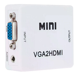 Convertisseur VGA vers HDMI 1080P avec audio - Noir