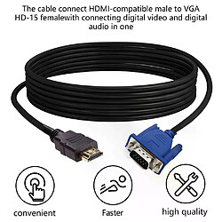 Câble adaptateur HDMI à VGA 1.8M