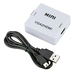 Convertisseur VGA vers HDMI 1080P avec audio - Noir