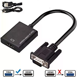 Adaptateur VGA à HDMI - 1080P avec Audio
