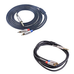 Câble TRS 1/4 vers RCA Audio Câble séparateur stéréo 6.35mm - Qualité professionnelle - Noir
