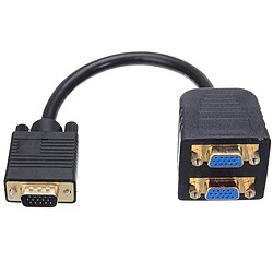 Adaptateur VGA 1 mâle vers 2 femelles