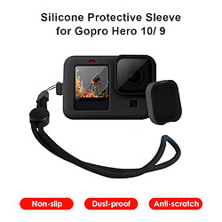 Étui Silicone pour GoPro Hero 10/9 Housse de protection en gel de silice - Protection anti-rayures et anti-poussière - Noir/Bleu