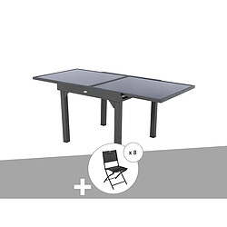Hesperide Ensemble repas Piazza + 8 chaises Modula - Gris