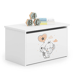 1001jouets Coffre à jouets Diane éléphant - Blanc