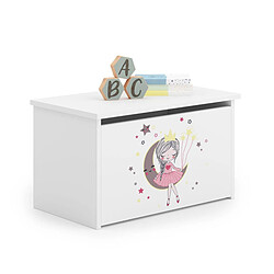 1001jouets Coffre à jouets Diane Lune - Rose Coffre à jouets intérieur - en panneau de particules - déco Diane Lune