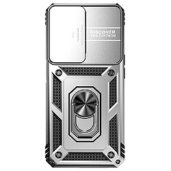 OPPO A77 5G - Étui magnétique Argent Étui de téléphone - Support rotatif - Anneau magnétique - Design industriel - Argent