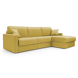 Divani.store Chris Canapé d'Angle - 268 cm - Gauche Jaune