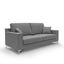 Divani.store Canapé droit 3 places - Gris