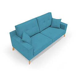 Acheter Divani.store Canapé droit 3 places - Bleu ciel