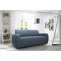 Divani.store Duna Canapé lit convertible matelas 20 cm - Bleu pas cher
