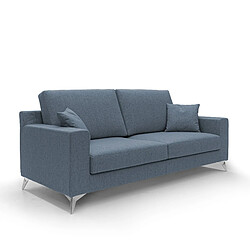 Divani.store Canapé droit 3 places - Bleu