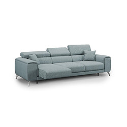 Divani.store Canapé droit relax - Bleu gris