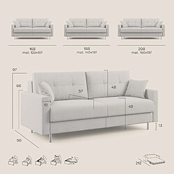 Divani.store Megan Canapé convertible T11 - Gris pas cher