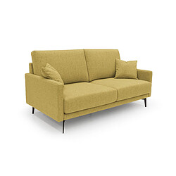 Divani.store Canapé droit 3 places tissu - Jaune