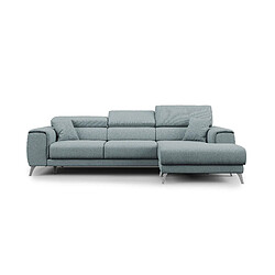 Divani.store Fusion Canapé d'angle avec assises amovibles - Bleu pastel