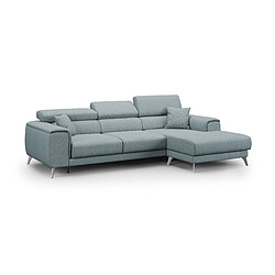 Divani.store Fusion Canapé d'angle avec assises amovibles - Bleu pastel