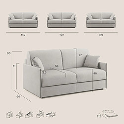 Divani.store Evans Canapé Lit Convertible - Gris pas cher
