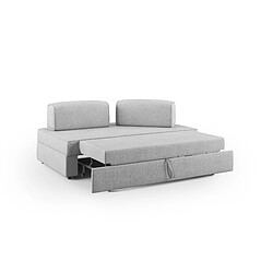 Divani.store Canapé modulable avec pouf - Gris clair
