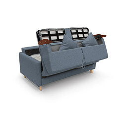 Divani.store Edgar Canapé lit convertible - Bleu pas cher