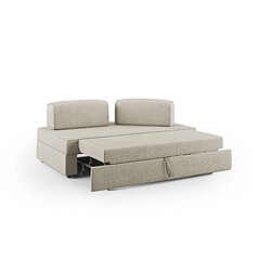 Divani.store Canapé modulable avec pouf - Crème