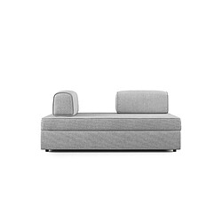 Divani.store Canapé modulable avec pouf - Gris clair