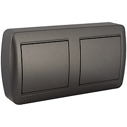 Solera Double boîte horizontale en saillie - Noir