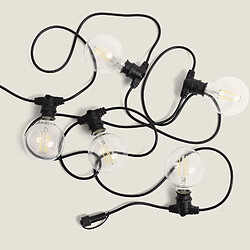 Avis Ledkia Kit Guirlande Lumineuse Extérieure IP44 5m Noire + 5 Ampoules Filament LED B22 6W