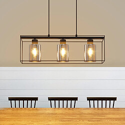 Nettlife Lampe à Suspension 3 Flammes - Noir
