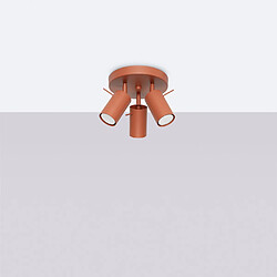 Plafonnier moderne - 3 spots - Rouge ocre - Par Sollux Ring