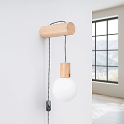 Sollux Applique Murale Loft Nibmi - Bois/Blanc/Noir