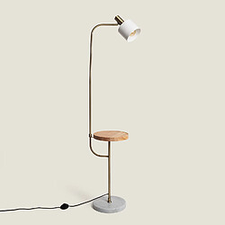 Ledkia Lampadaire Métal et Marbre Dafne Blanc