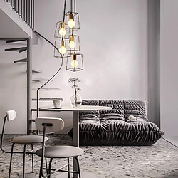 Nettlife Suspension vintage - 5 lampes - Noir