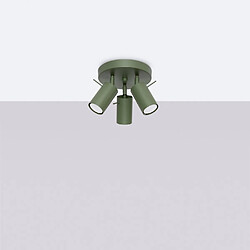 Plafonnier moderne - 3 spots - Vert olive - Par Sollux Ring
