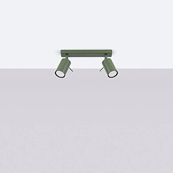 Plafonnier double moderne - 2 lampes - Vert olive - Par Sollux Ring