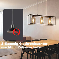 Nettlife Lampe à Suspension 3 Flammes - Noir
