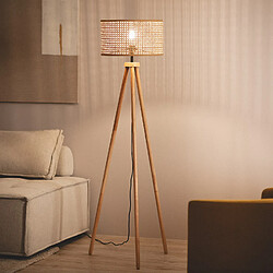 Ledkia Lampadaire Rotin Adirane Naturel