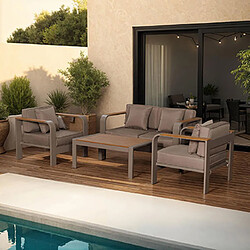 Mes table de jardin rectangulaire - Taupe et marron